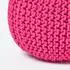 Homescapes Runder Strickpouf Fußhocker, Baumwolle, pink