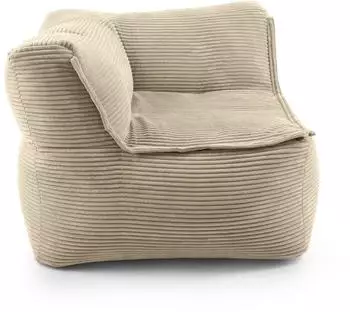 Lumaland Modularer Sitzsack Ecke Links, Cord, beige, 340L (19796)