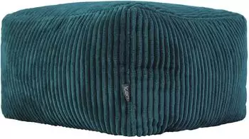 Icon Amara Pouf aus Cord, quadratisch, blaugr&uuml;n, 42x24x42cm (ICOFSTJC061)