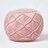 Homescapes Gehäkelter Pouf, rosa, 35x40cm