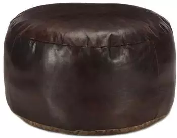 vidaXL Pouf dunkelbraun, Ziegenleder, 60x30cm (248139)