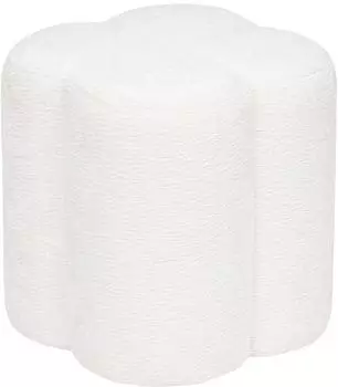 Atmosphera Pouf Blume "Lavon" Chenille-Stoff, weiß, 38x35x35cm