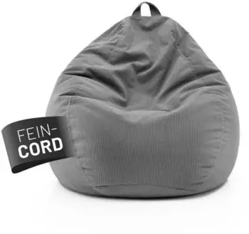 Lumaland Comfort Line Sitzsack Feincord, 120L, grau (19891)