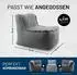 Lumaland Sitzsack-Sofa Modular Cord-Reihe Mittelteil, grau, 54x81x70cm