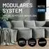 Lumaland Sitzsack-Sofa Modular Cord-Reihe Mittelteil, grau, 54x81x70cm