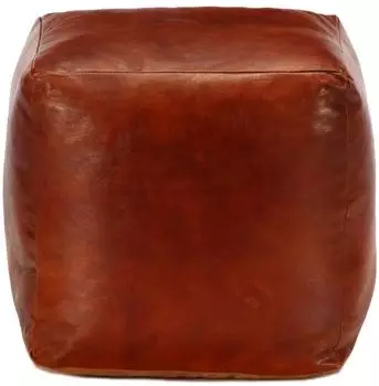 vidaXL Pouf 40x40x40cm echtes Ziegenleder, hellbraun (248126)