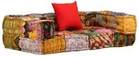 vidaXL 2-Sitzer Modularer Pouf Patchwork Stoff