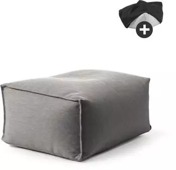 mokebo Der Ruhestifter Outdoor-Pouf eckig, steingrau, 60x35x50cm (Der Ruhestifter)