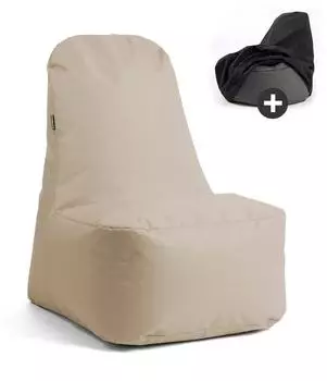 mokebo Der D&auml;umchendreher Sitzsack mit Schutzh&uuml;lle, beige, Textil, Oeko-Tex&reg;