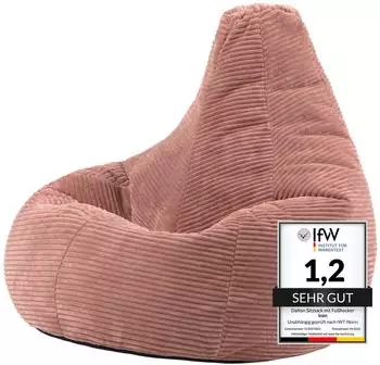 Icon Dalton Sitzsack Medium, Cord, rosa (ICORECJC038)
