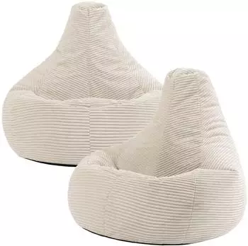 Icon Dalton Sitzsack Sessel Cord, beige, 2er-Set (Dalton)