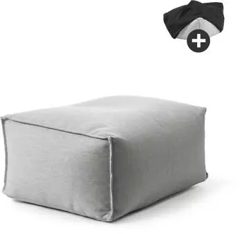 mokebo Der Ruhestifter Outdoor-Pouf eckig, hellgrau, 60x35x50cm (Der Ruhestifter)