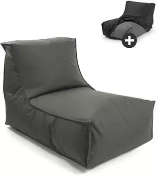 mokebo Der Sundowner Sitzsack mit Schutzhülle, Outdoor, anthrazit, 60x65x95cm