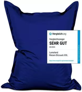Lumaland Riesen-Sitzsack XXL 380L, 140x180cm, navyblau, Indoor & Outdoor (l10l)
