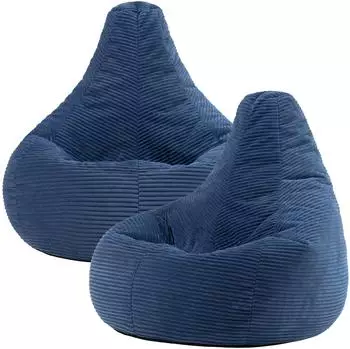 Icon Dalton Gaming Sitzsack Cord denimblau, 2er-Set (82x76x82cm)