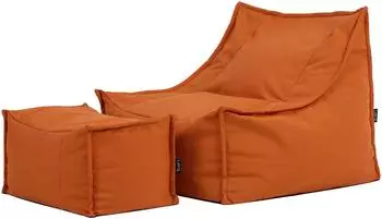 Icon Alto Sitzsack-Sessel mit Fußhocker, Olefin, orange (EU1ALTFSTOL046)