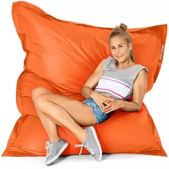 Green Bean Square Sitzsack XXL 140x180cm 380L EPS-Perlen orange (SQ-OUT_pvp_ora)