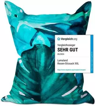 Lumaland Sitzsack XXL 140x180cm, Indoor & Outdoor, botanisch (L-10zr)