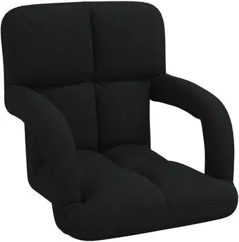 vidaXL Verstellbarer Bodenstuhl mit Armlehne, 5 Positionen, Stoff, schwarz (42028127)