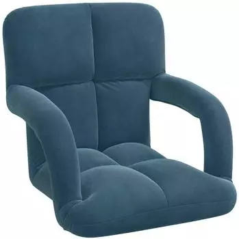 vidaXL Verstellbarer Bodensessel blau, Samt (42028140)