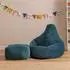 Icon Dalton Cord Kindersitzsack mit Hocker, blaugrün
