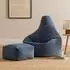 Icon Dalton Gaming Sitzsack mit Hocker, Cord, denimblau