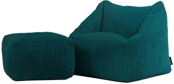 Icon Natalia Kindersitzsack mit Hocker, Cord, dunkelgr&uuml;n (EU1KDSARMFSTJC061)