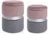 Bizzotto Polina 2er-Set Pouf aus Samt, rosa/grau, rund