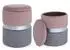 Bizzotto Polina 2er-Set Pouf aus Samt, rosa/grau, rund