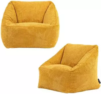 Icon Natalia Sitzsack Kinder, Cord, gelb (55x44x55cm)