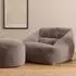 Icon Natalia Sitzsack-Sessel mit Fußhocker, Kunstfell, grau, XXL (800001148407)