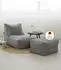 mokebo Der Gelassene Sitzsack mit Hocker, Cord, grau (60x65x95cm)