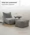 mokebo Der Gelassene Sitzsack mit Hocker, Cord, grau (60x65x95cm)