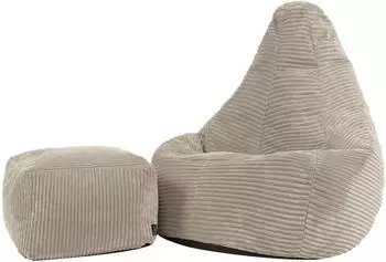 Icon Dalton Kindersitzsack mit Hocker, Cord, beige (ICOKHBFSTJC084)