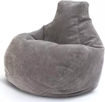 Green Bean Cozy Cord Sitzsack mit R&uuml;ckenlehne 80x80x90cm, 230L, Cordstoff, hellgrau