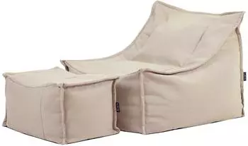 Icon Alto Sitzsack-Sessel mit Hocker, Olefin, beige (ICOALTFSTOL084)