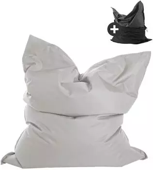 mokebo Der Gro&szlig;e Outdoor-Sitzsack mit Schutzh&uuml;lle, grau, 130x170x20cm (800000488844)