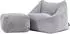 Icon Natalia Kindersitzsack mit Hocker, Cord, grau, 100L (Natalia)