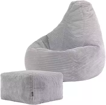 Icon Dalton Kindersitzsack mit Hocker, Cord, grau (800001222328)