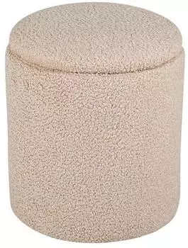 Livetastic Limpen Pouf mit Aufbewahrung, Teddystoff, beige, &Oslash;32cm (002615026602)
