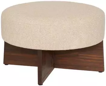 Atmosphera Kayan Pouf Bouclette, elfenbein, 50cm