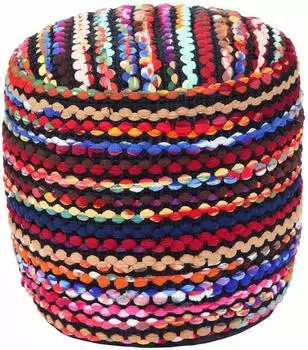 Homescapes Sitzpouf Folk gestreift, quadratisch, 60x60x30cm