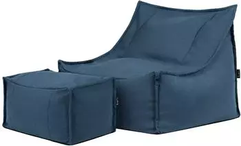 Icon Alto Sitzsack-Sessel mit Hocker, Olefin, denimblau, 300L (Alto)