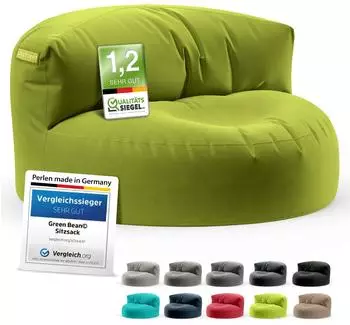 Green Bean Sitzsack Sofa Indoor/Outdoor mit Rückenlehne, grün, 90x50cm