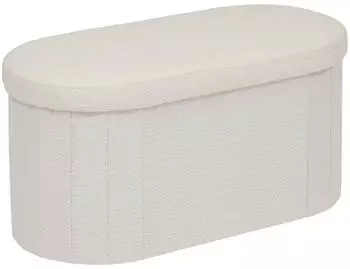 Atmosphera Fink faltbarer ovaler Pouf, 38x76cm, weiß