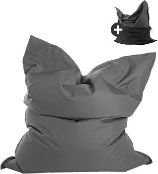 mokebo Der Große Outdoor-Sitzsack XXL mit Schutzhülle, anthrazit, 130x170cm (800000488860)