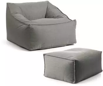mokebo Der Sunnyboy Outdoor-Sitzsack mit Hocker, dunkelgrau, 80x60x83cm (800001455759)