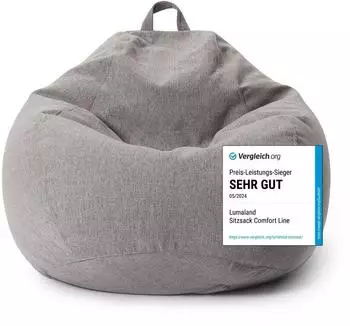 Lumaland Comfort Line Sitzsack XXL, 315L, hellgrau (LL-20849-021)