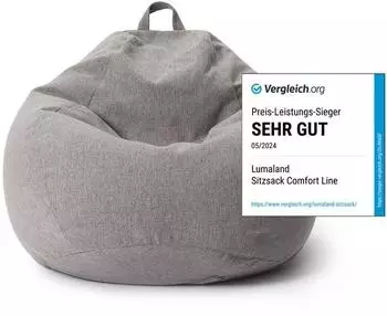 Lumaland Comfort Line Sitzsack M, 120L, hellgrau (LL-20849-006)