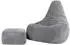 Icon Dalton XXL Sitzsack mit Hocker, Cord, grau (Dalton XXL)